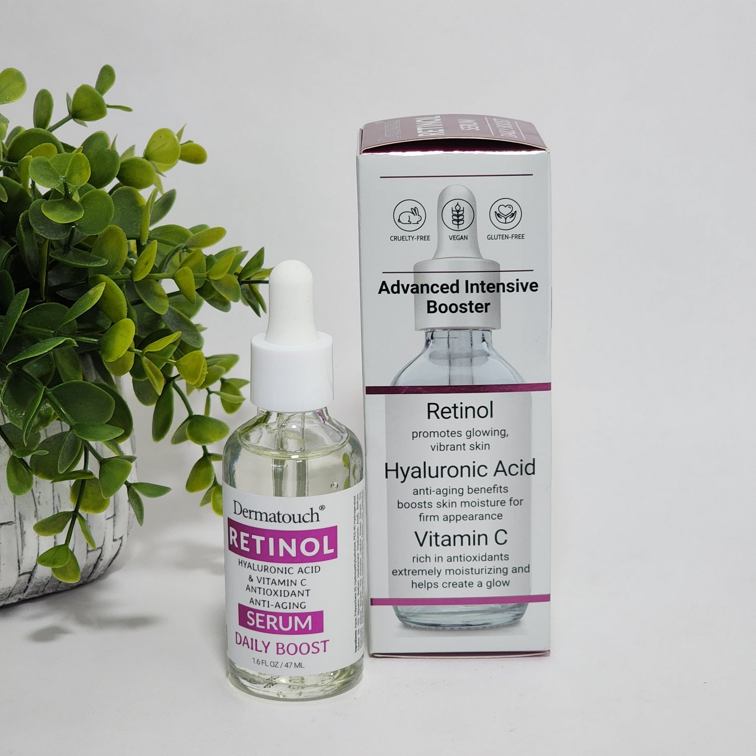 Dermatouch Retinol Hyaluronic Acid & Vitamin C Anti-aging Face Serum 1.6 oz