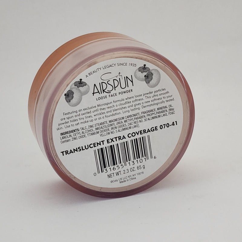 Coty Airspun Face Powder Translucent Extra Coverage tone 2.3 oz 070-41