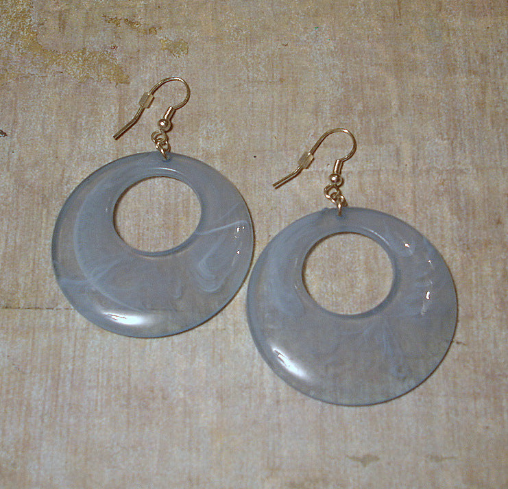 Light Blue Round Retro Earrings