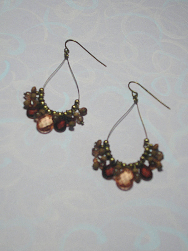 Chandelier brown earrings