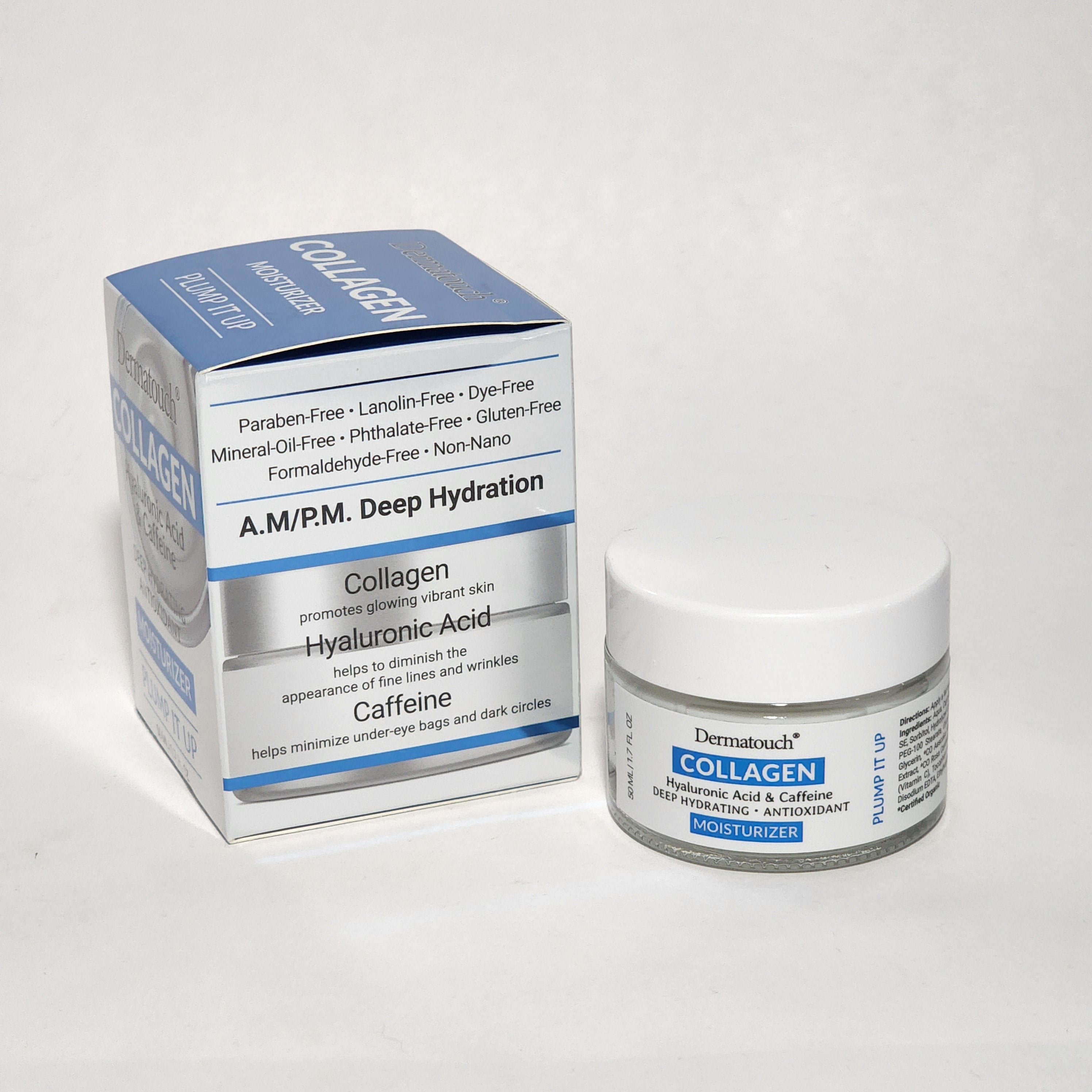 Dermatouch Collagen + Hyaluronic Acid & Caffeine Deep Hydrating Cream 1.7 fl oz