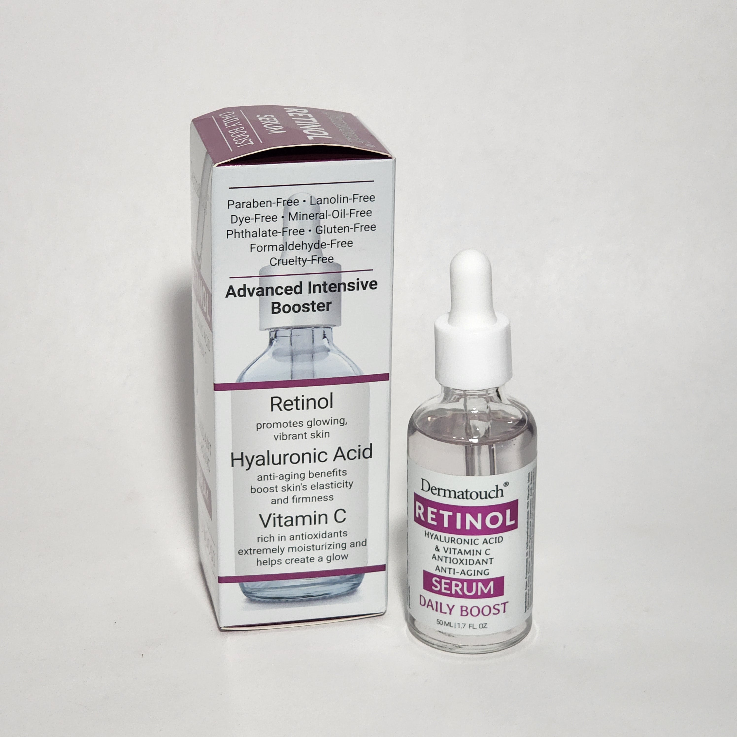 Dermatouch Retinol Hyaluronic Acid & Vitamin C Anti-aging Face Serum 1.6 oz