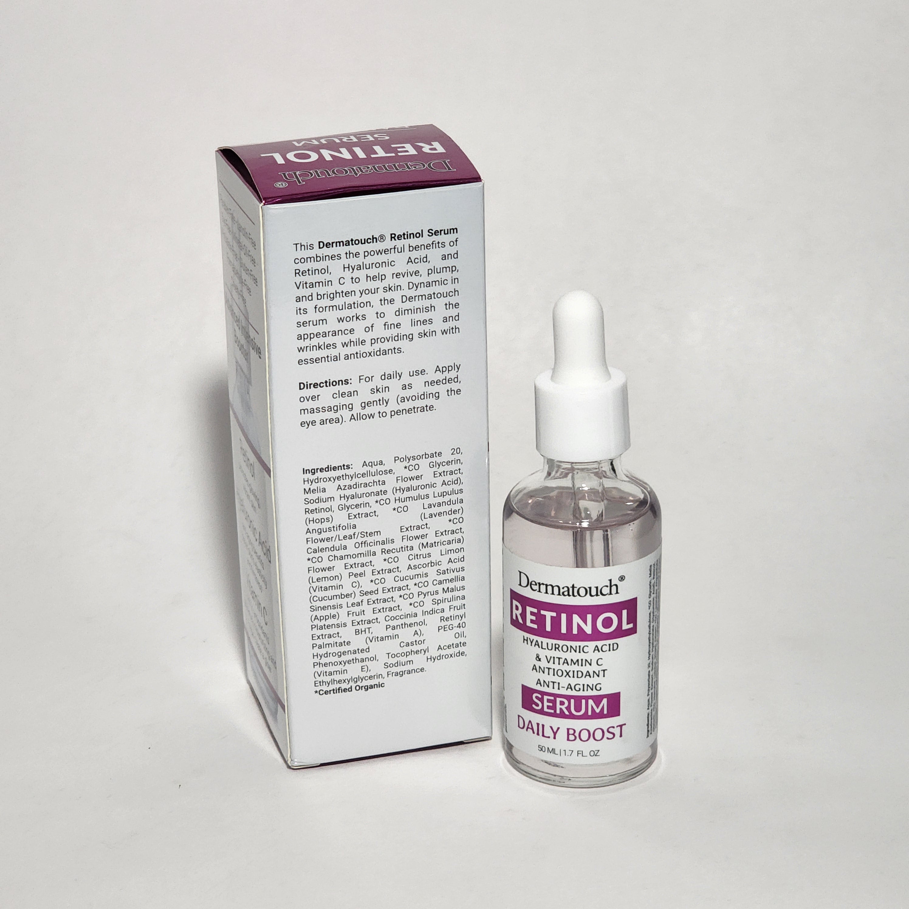 Dermatouch Retinol Hyaluronic Acid & Vitamin C Anti-aging Face Serum 1.6 oz