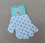 Dirty Works Body Exfoliating Gloves White Polka Dot Blue