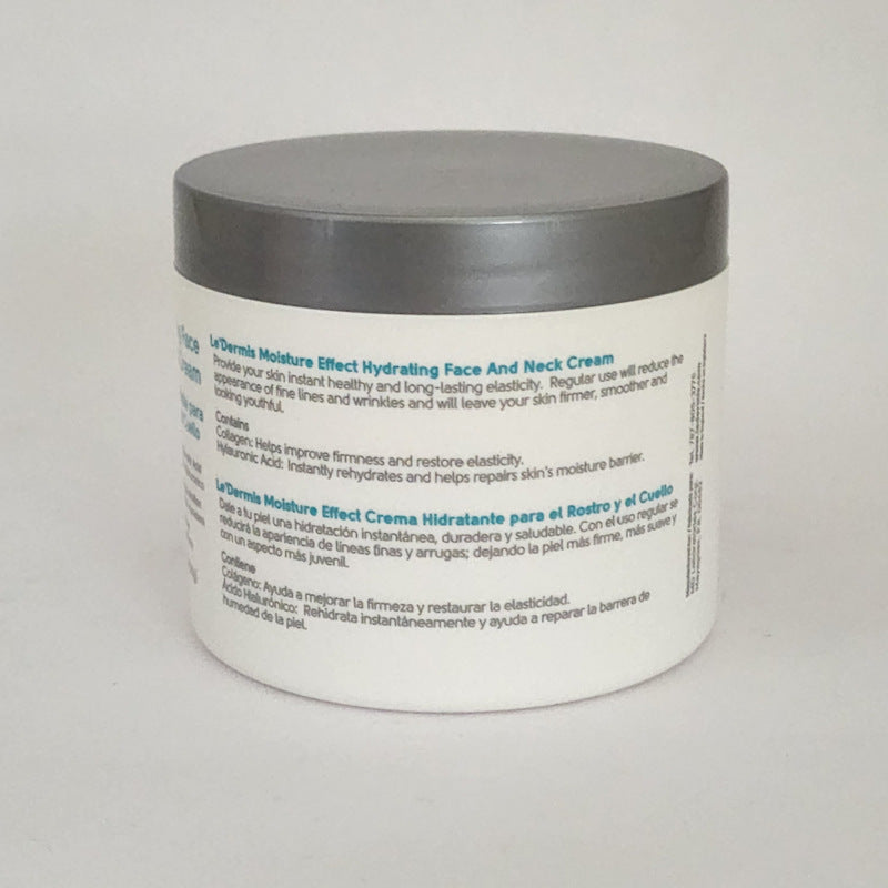 Ledermis Moisture Effect Face & Neck Cream Collagen Hyaluronic 4oz - Lot of 2