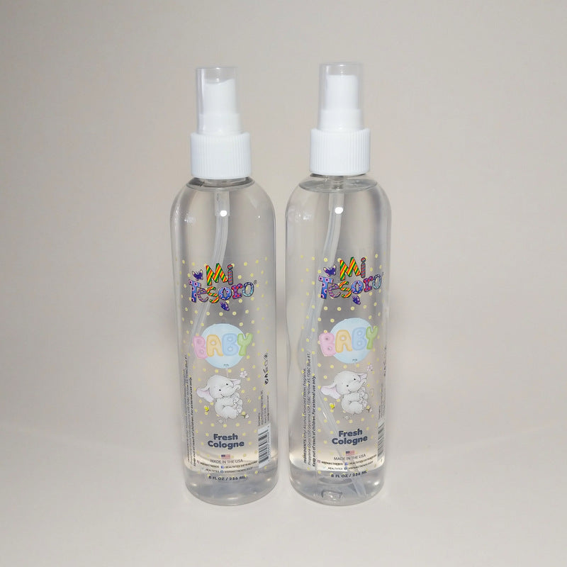 Lot of 2 Mi Tesoro Fresh Cologne 8 oz Baby Children Bebe Nino Nina Colonia