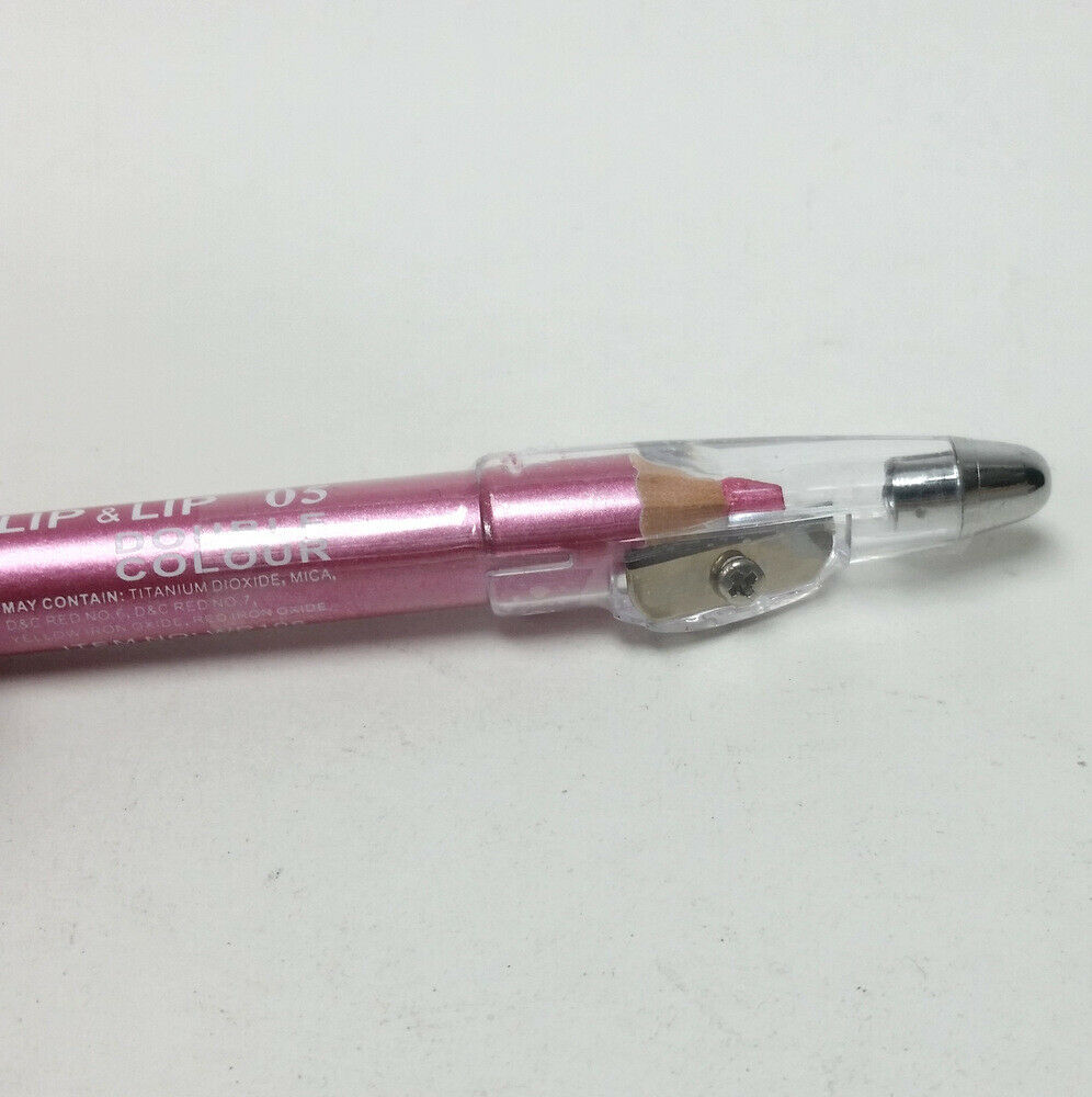 Santee Double Color Jumbo Lip Liner Metallic Pink & Rouge Pink Sharpener on Top