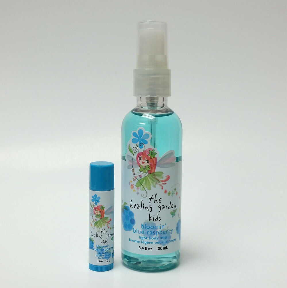 The Healing Garden Kids Bloomin' Blue Raspberry Light Body Mist & Lip Balm SET