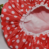 Dirty Works Beauty Shower Puff & Shower Cap Hot Pink Color Polka Dot - 2 Sets
