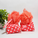 Dirty Works Beauty Shower Puff & Shower Cap Hot Pink Color Polka Dot - 2 Sets