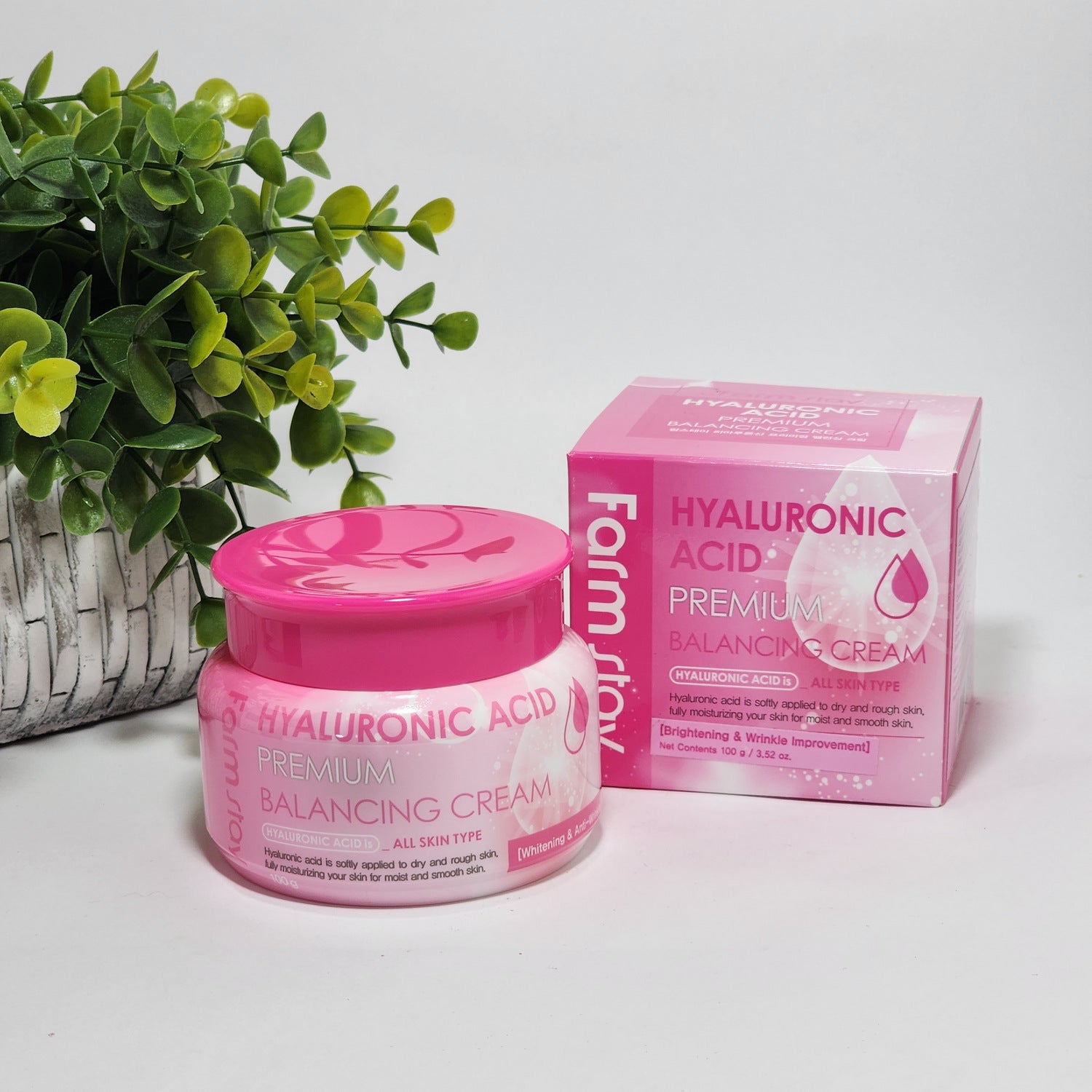 Farm Stay Hyaluronic Acid Premium Balancing Cream Anti-Wrinkle 3.52 Fl Oz / 100g