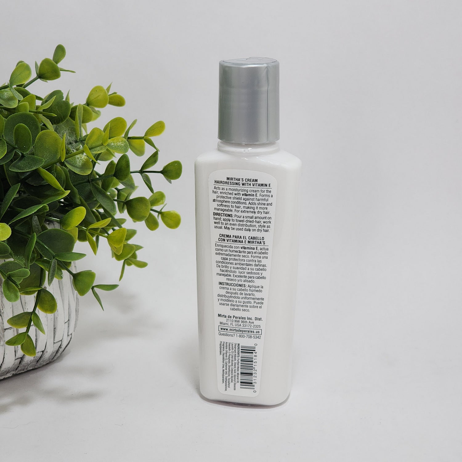 Mirta de Perales Hair Dressing Cream with Vitamin E for Dry Damaged Hair 4 oz