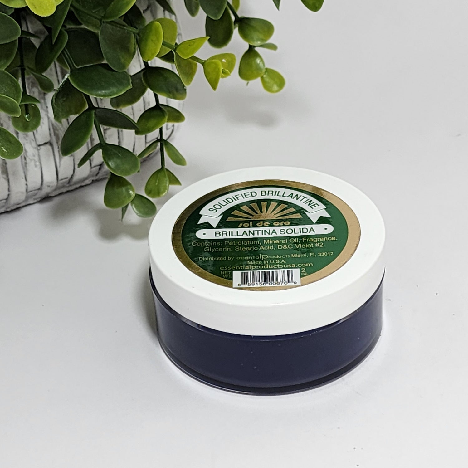Sol de Oro Brilliantine Solid Hair Dressing ~ Brillantina Solida Gray Hair 2 oz