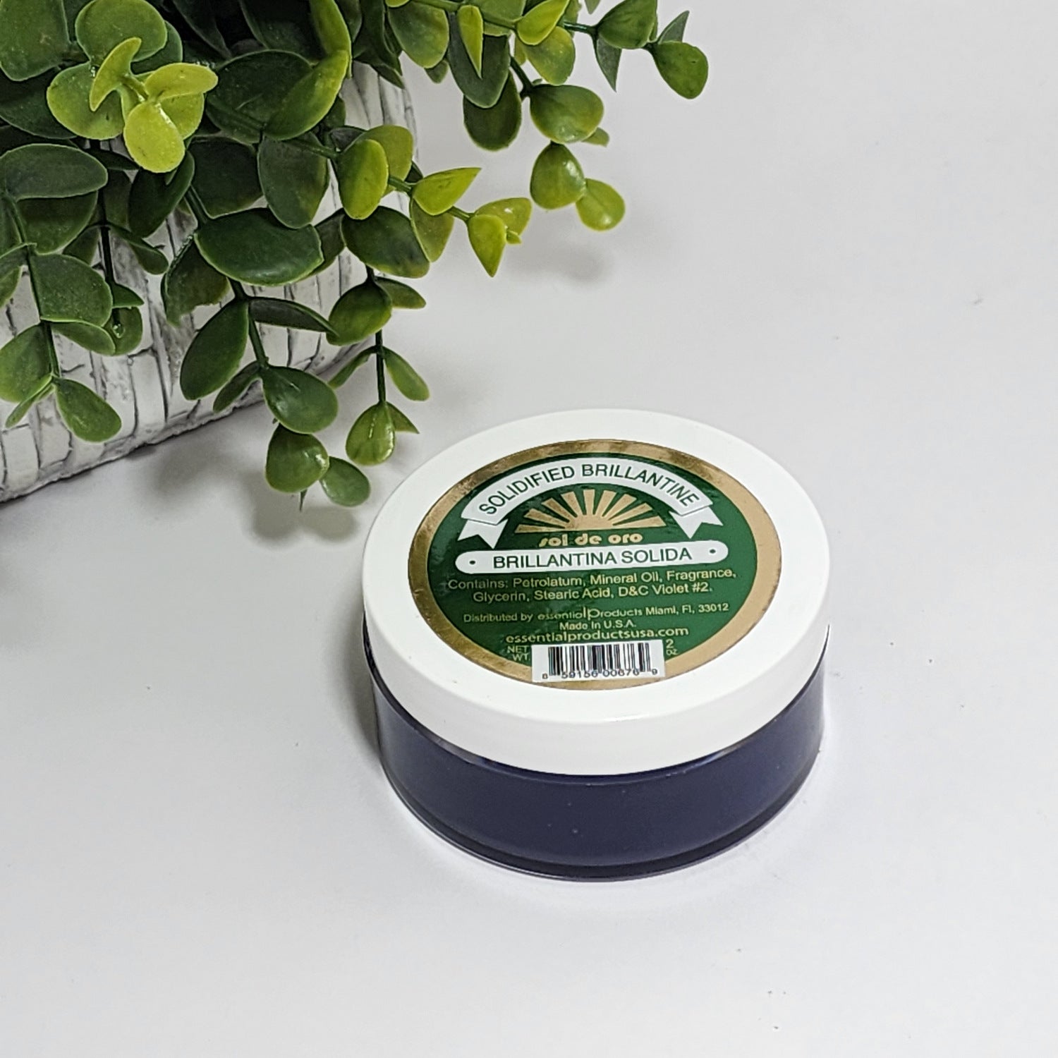 Sol de Oro Brilliantine Solid Hair Dressing ~ Brillantina Solida Gray Hair 2 oz