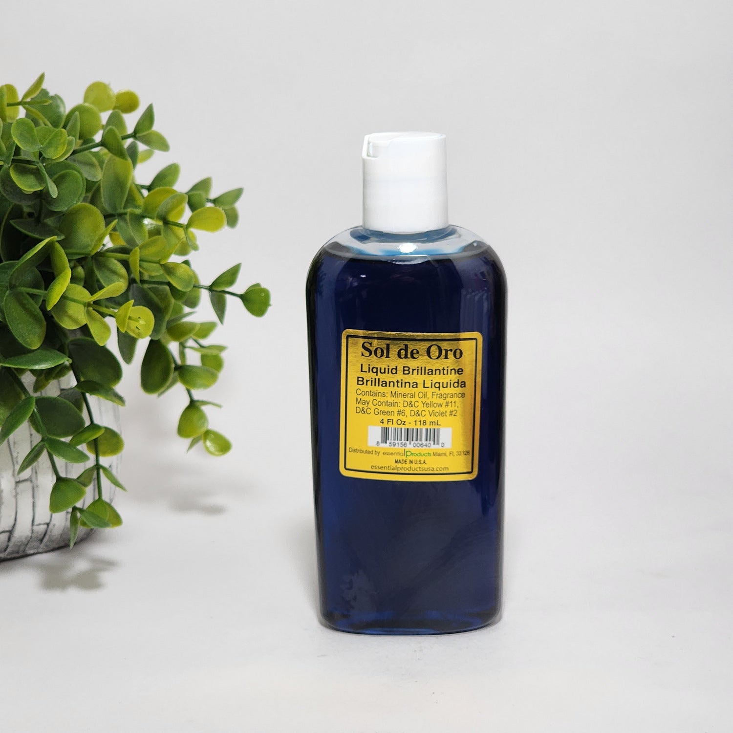 Sol de Oro Liquid Hair Brilliantine Blue Brillantina Liquida Para Cabello ~ 4 oz