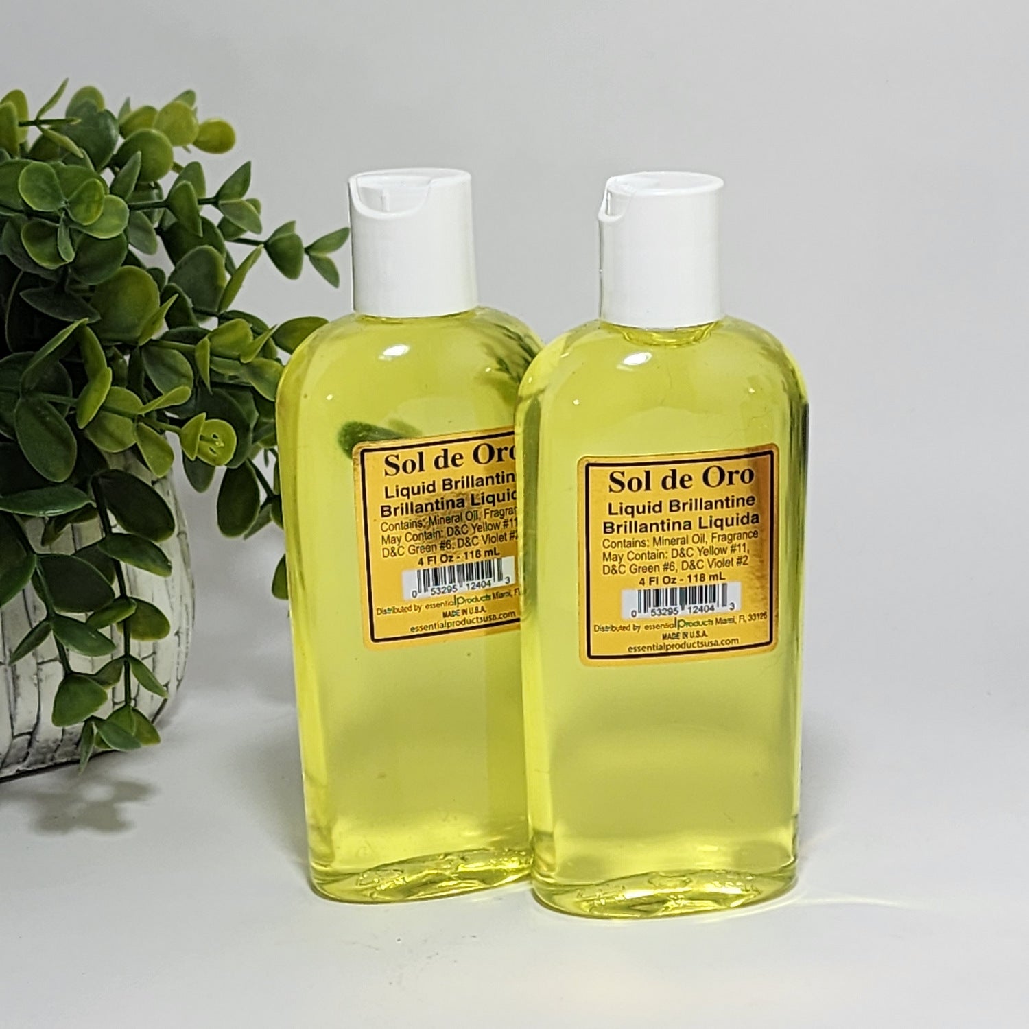 Sol de Oro Liquid Hair Brilliantine Brillantina Liquida 4 fl oz Gold - Lot of 2