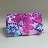 Modella Cosmetics Bag Make up Purple Hot Pink and blue Flowers
