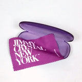 Jimmy Crystal Eyeglasses Case with Microfiber Cloth Purple Color