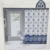 Envogue Shower Curtain Blue and White 100% cotton 72x72