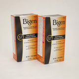 Bigen Permanent Powder Hair Color 57 Dark Brown Plastic Bottle 0.21oz Lot of 2