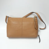 Calvin Klein Tan Pebble Leather Zipper Crossbody Purse Bag H7DEA2CB