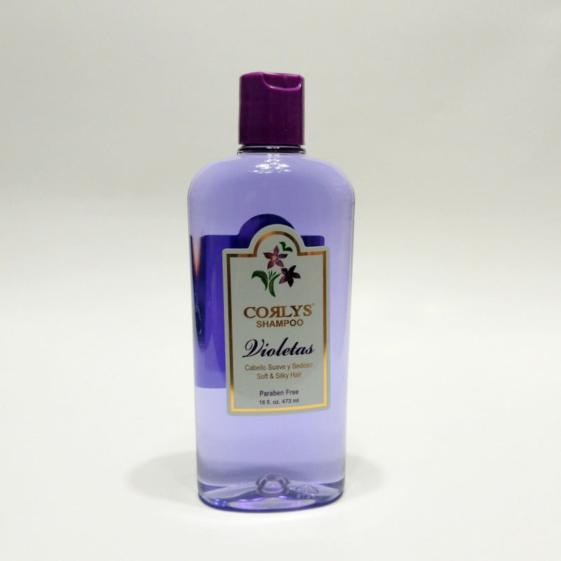 Corlys Shampoo Violetas 16 oz / 473 mL Soft & Silky Hair Violets Paraben-Free