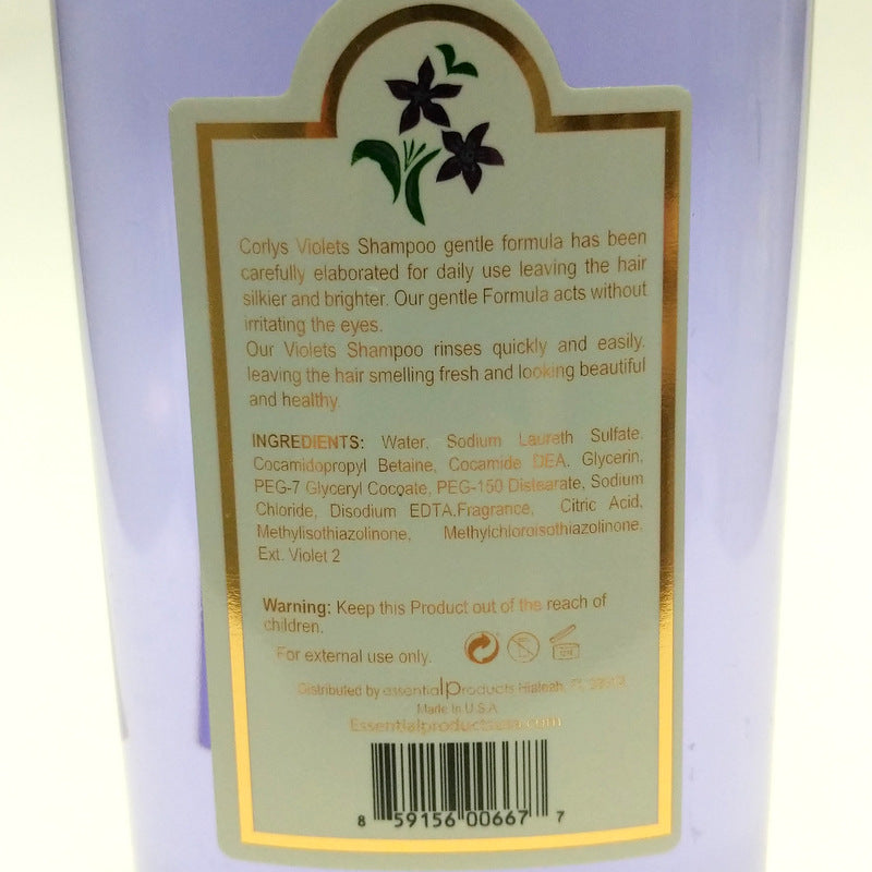 Corlys Shampoo Violetas 16 oz / 473 mL Soft & Silky Hair Violets Paraben-Free