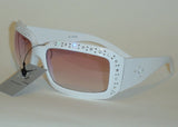 Women's Sunglasses Rhinestone White Frame Pink Lens LD9549RS