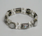 Women stretch bracelet white and silver