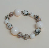 Women Beaded Beige Stretch bracelet