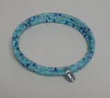 Blue Spiral Beaded Women Bracelet