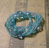 Multistrands beaded blue fashion bracelet