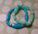 Blue and Green Fashion Stretch Bracelet