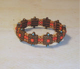 Brown Turquoise and red orange fashion bracelet