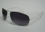 Men's Sunglasses White Aviator Frame Smoke Lens 92889GR