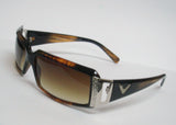 Women's Sunglasses Black and Brown Frame Amber Gradient lens 57514GR