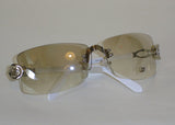 Women's Sunglasses White and Silver Frame Clear Tinted Lens DG02