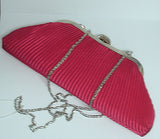 Red Pleated Clutch Handbag