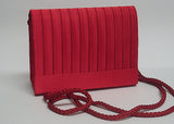 Red Small Pleated Evening Purse