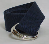 Navy Blue D-ring Web Golf Belt