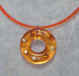Orange circle women necklace