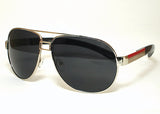 Men's Sunglasses Aviator Silver Metal Rim Dark Lens 2801PA