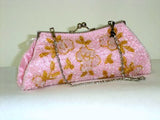 Pink Beaded Clutch Handbag