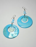 Turquoise round nacar earrings