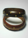 Set of 2 wooden bangle bracelets