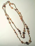 Brown tones crystal and beads necklace