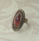 Adjustable brown ethnic ring