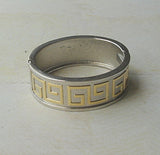 Silver & gold bangle bracelet