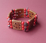 red and brown bracelet