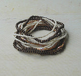 14 strands brown white and gold bracelet